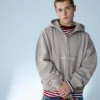 Boxy Fit Cropped Sweatshirt mit Reißverschluss und Aufdruck – Sweatshirts und Hoodies Boxy Fit Cropped Sweatshirt mit Reißverschluss und Aufdruck – Sweatshirts und Hoodies