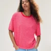 Boxy Fit T-Shirt mit Streifen – T-Shirts