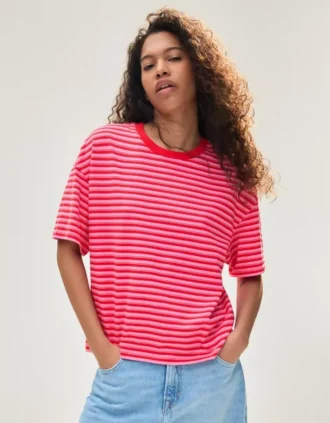 Boxy Fit T-Shirt mit Streifen – T-Shirts