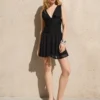 Chiffon-Mini-Kleid mit Volants
