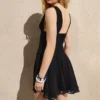Chiffon-Mini-Kleid mit Volants