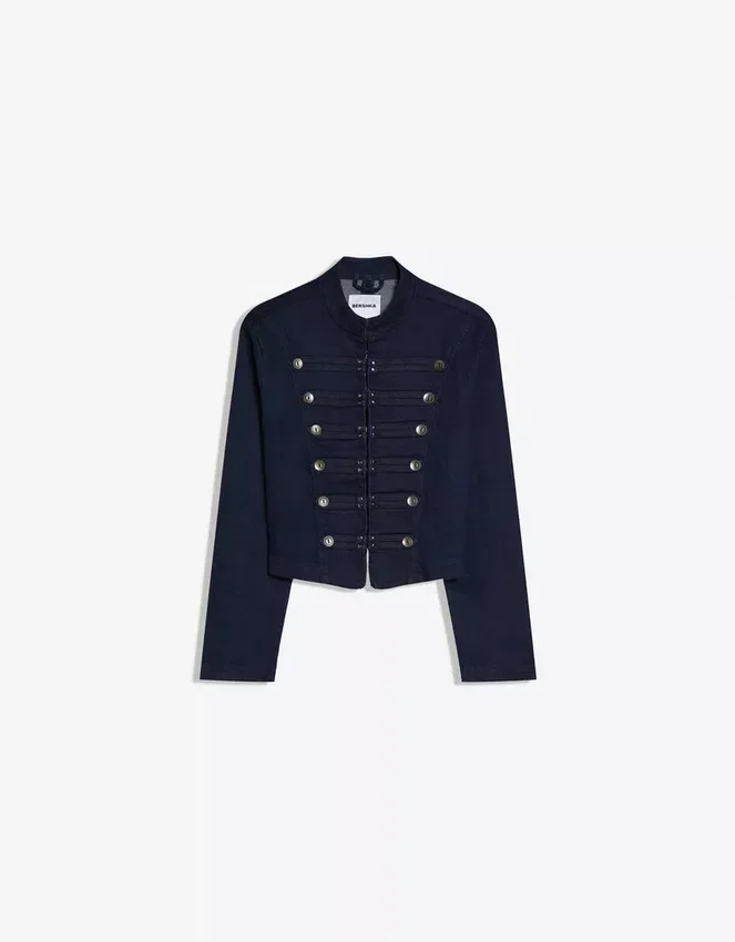 Denim-Jacke mit Knöpfen vorne – #Bershkastyle – Damen Denim-Jacke mit Knöpfen vorne – #Bershkastyle – Damen