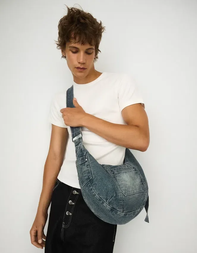 Denim-Umhängetasche – Accessoires – Herren Denim-Umhängetasche – Accessoires – Herren