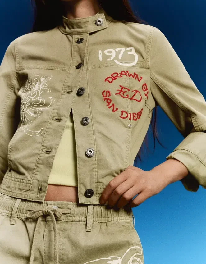 Ed Hardy X Bershka Bestickte Jacke Ed Hardy X Bershka Bestickte Jacke