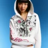 Ed Hardy X Bershka Hoodie mit Print – Damen Ed Hardy X Bershka Hoodie mit Print – Damen