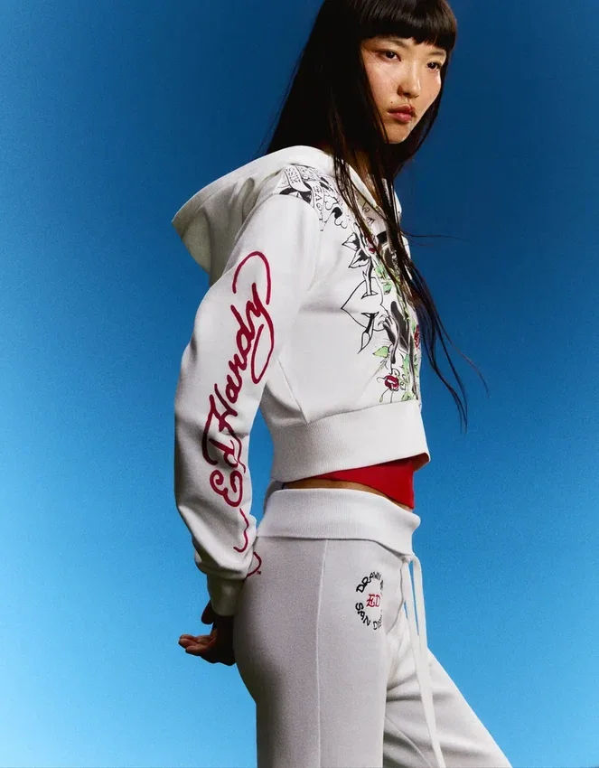 Ed Hardy X Bershka Hoodie mit Print – Damen Ed Hardy X Bershka Hoodie mit Print – Damen