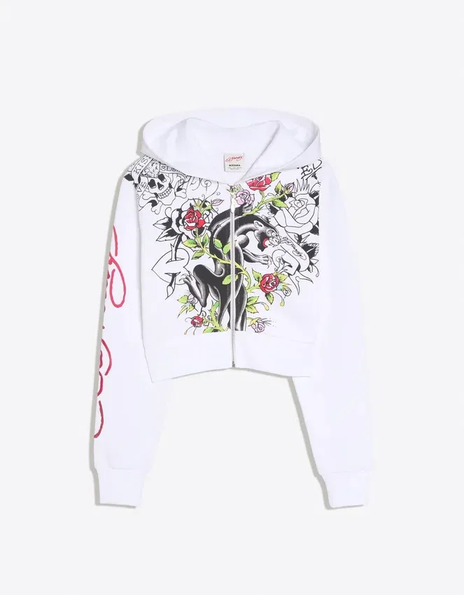 Ed Hardy X Bershka Hoodie mit Print – Damen Ed Hardy X Bershka Hoodie mit Print – Damen