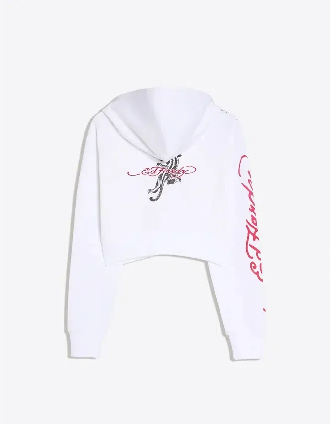 Ed Hardy X Bershka Hoodie mit Print – Damen Ed Hardy X Bershka Hoodie mit Print – Damen