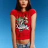 Ed Hardy X Bershka Kurzarm-T-Shirt mit Print