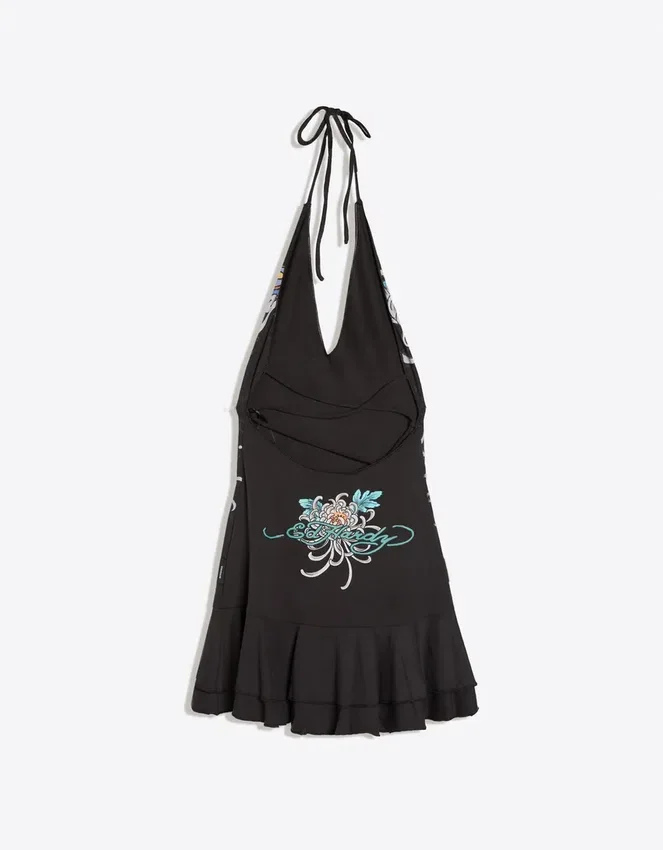 Ed Hardy X Bershka Neckholder-Minikleid Ed Hardy X Bershka Neckholder-Minikleid