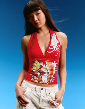 Ed Hardy X Bershka Neckholder-Top