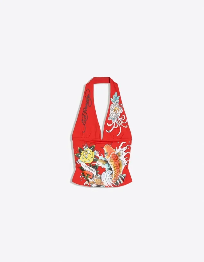Ed Hardy X Bershka Neckholder-Top Ed Hardy X Bershka Neckholder-Top