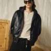 Faux Leather-Jacke mit Kapuze – Jacken