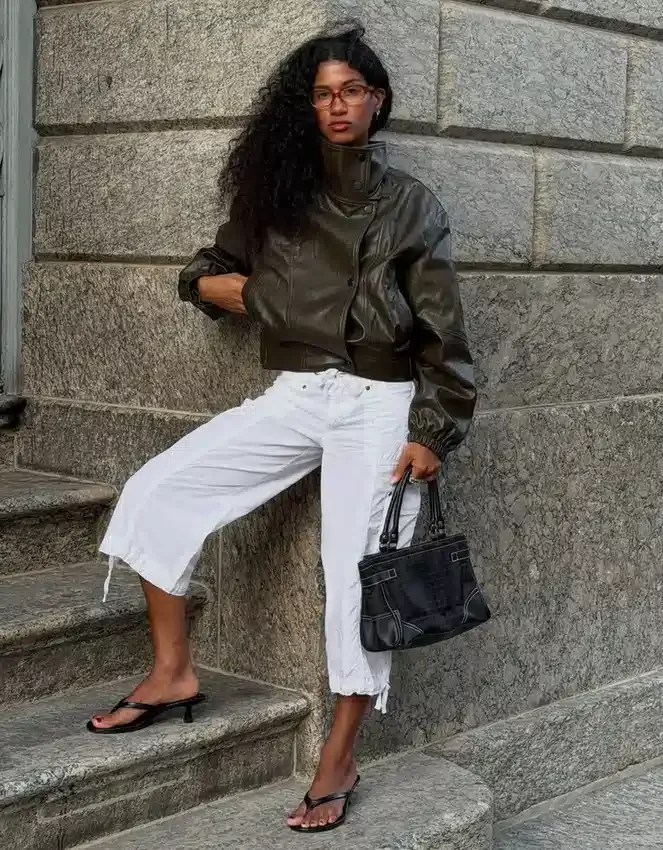 Faux Leather-Jacke mit Revers – Jacken und Trenchcoats Faux Leather-Jacke mit Revers – Jacken und Trenchcoats