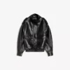 Faux Leather-Jacke mit Stehkragen