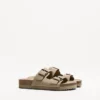 Flache Slider-Sandalen mit Schnalle – Schuhe Flache Slider-Sandalen mit Schnalle – Schuhe