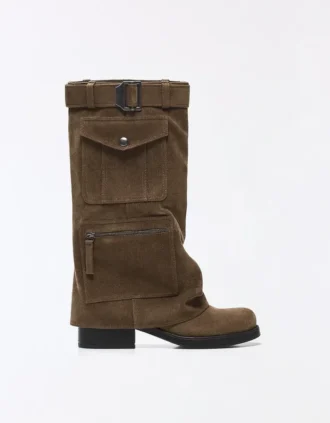 Flache Stiefel mit Hosentaschen