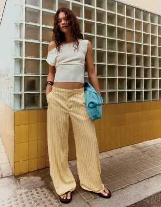 Fließende gestreifte Hose – Damen