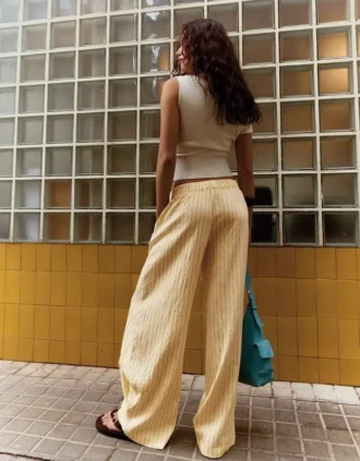 Fließende gestreifte Hose – Damen