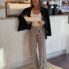 Geradlinige Hose mit Streifenmuster