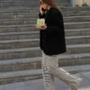 Geradlinige Hose mit Streifenmuster