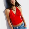 Gerafftes Neckholder-Top – Oberteile