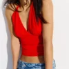 Gerafftes Neckholder-Top – Oberteile