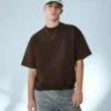 Geripptes Plüsch-T-Shirt mit kurzen Shorts – T-Shirts und Poloshirts Geripptes Plüsch-T-Shirt mit kurzen Shorts – T-Shirts und Poloshirts