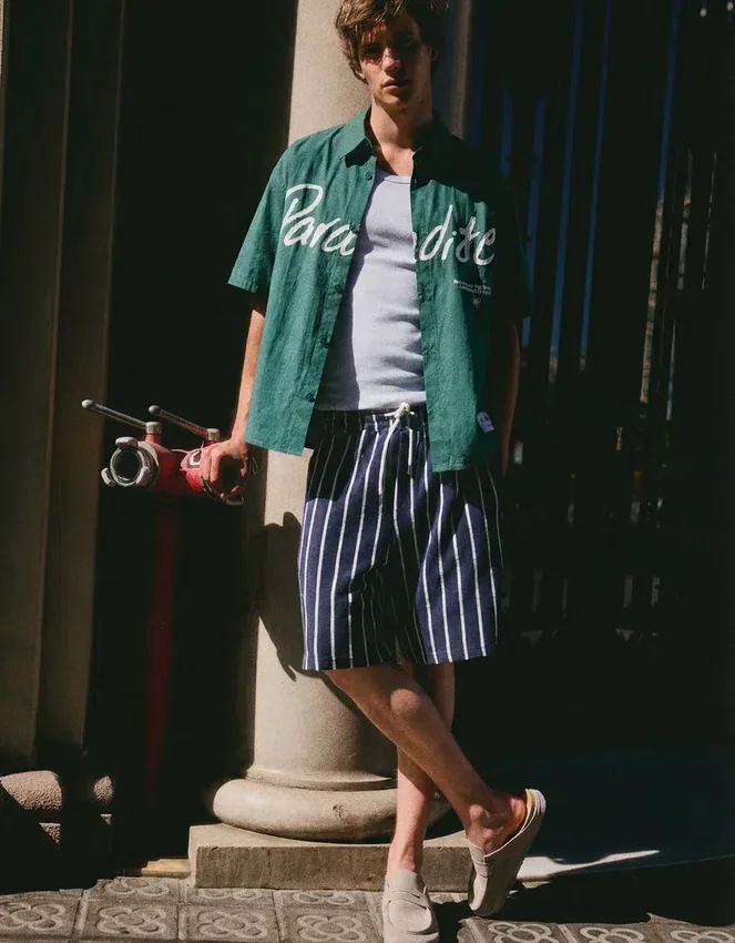 Gestreifte Bermudashorts im Handtuch-Look – Bershka Lovers Gestreifte Bermudashorts im Handtuch-Look – Bershka Lovers