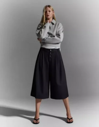 Gestreifte Culottes-Bermudashorts