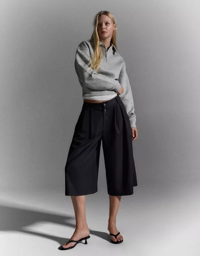 Gestreifte Culottes-Bermudashorts Gestreifte Culottes-Bermudashorts