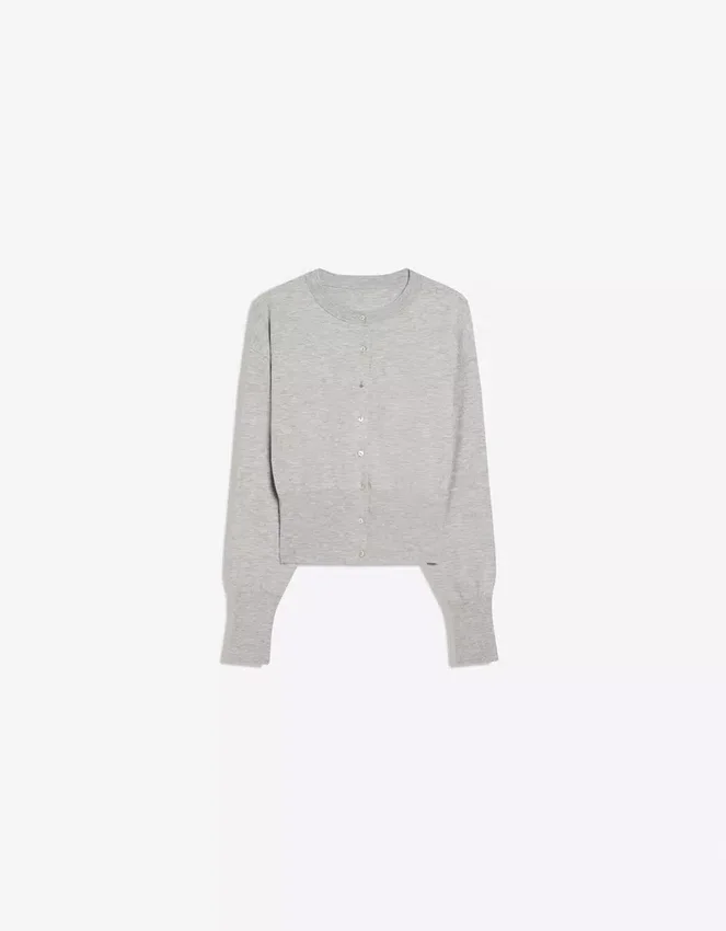 Gestreifte Jacke mit Rundhalsausschnitt und Knöpfen – Pullover und Strickjacken Gestreifte Jacke mit Rundhalsausschnitt und Knöpfen – Pullover und Strickjacken