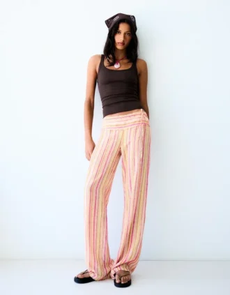 Gestreifte Leinen-Hose