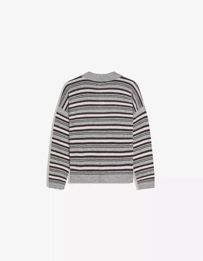 Gestreifter Pullover mit Polokragen Gestreifter Pullover mit Polokragen