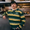 Gestreifter Pullover mit Polokragen – Pullover und Strickjacken Gestreifter Pullover mit Polokragen – Pullover und Strickjacken