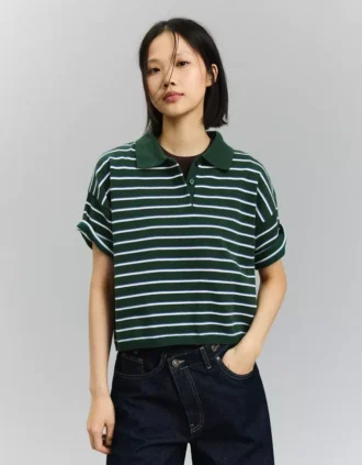 Gestreifter Pullover mit Polokragen – Tops und Bodys