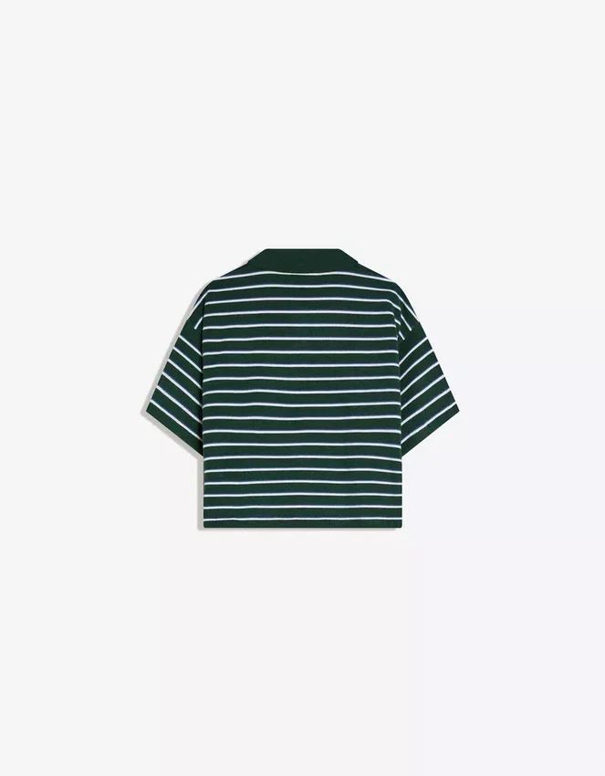 Gestreifter Pullover mit Polokragen – Tops und Bodys Gestreifter Pullover mit Polokragen – Tops und Bodys