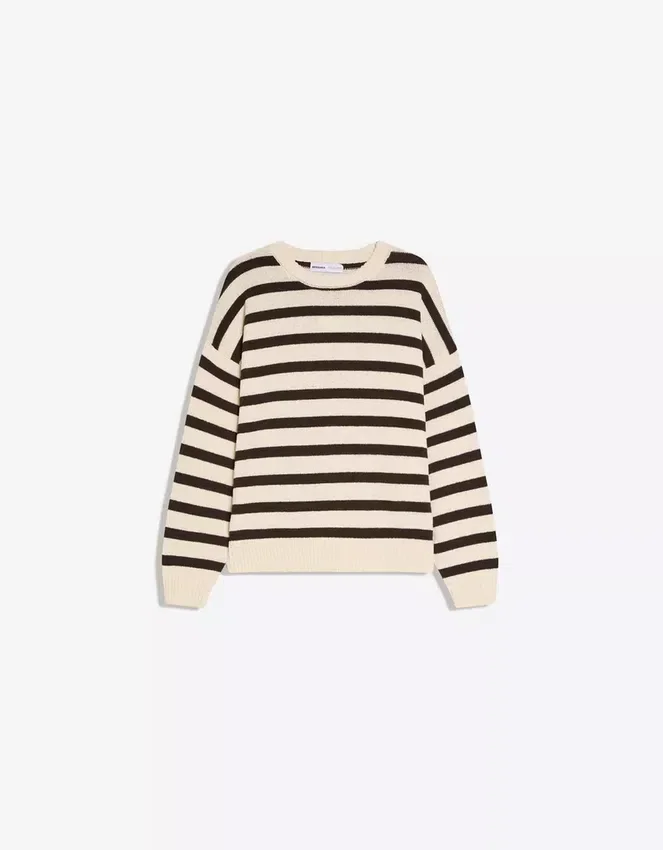 Gestreifter Pullover mit Rundhalsausschnitt Gestreifter Pullover mit Rundhalsausschnitt