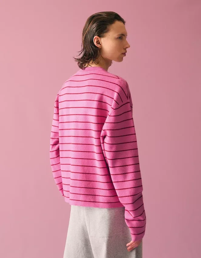 Gestreifter Pullover mit Rundhalsausschnitt – Pullover und Strickjacken – Herren Gestreifter Pullover mit Rundhalsausschnitt – Pullover und Strickjacken – Herren