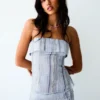 Gestreiftes Bandeau-Top – Damen