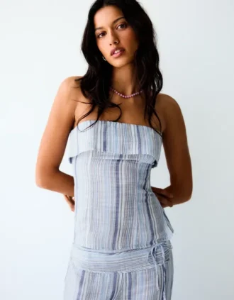 Gestreiftes Bandeau-Top – Damen