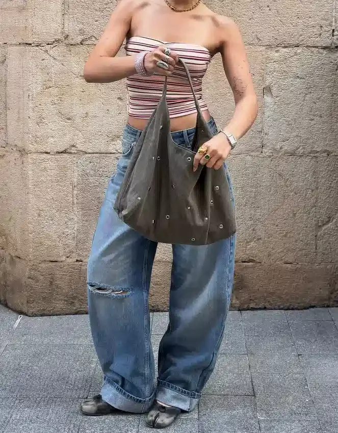 Gestreiftes Bandeau-Top mit Metallic-Faden Gestreiftes Bandeau-Top mit Metallic-Faden