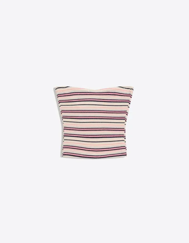 Gestreiftes Bandeau-Top mit Metallic-Faden Gestreiftes Bandeau-Top mit Metallic-Faden