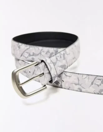 Gürtel mit Blattmuster – Accessoires – Herren