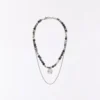 Halskette aus Edelstahl und Stein – Accessoires Halskette aus Edelstahl und Stein – Accessoires