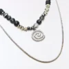 Halskette aus Edelstahl und Stein – Accessoires Halskette aus Edelstahl und Stein – Accessoires