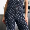 High-Waist-Jeans mit Straight-Bein-Design und Polka-Dots
