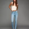 Hoch geschnittene Soft-Skinny-Jeans – Hose