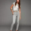 Hoch geschnittene Soft-Skinny-Jeans – Hose