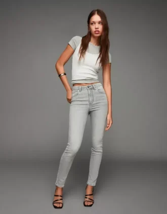 Hoch geschnittene Soft-Skinny-Jeans – Hose